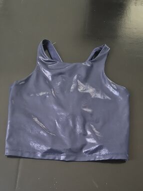 Athleta Shimmery Navy Crop Tank